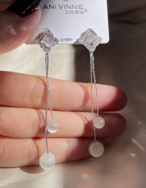 Long Opal Stone Earrings
