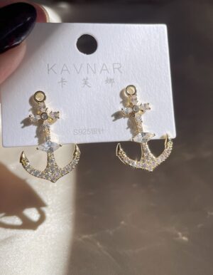 Full Stone Anchor Earrings