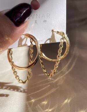 Fashion Hoop Chain Earrings