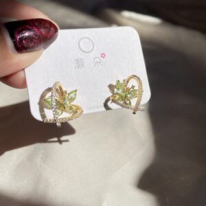 Light Green Butterfly Earrings