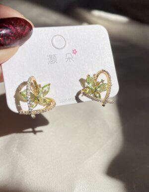 Light Green Butterfly Earrings