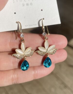 Lotus Blue Drop Earrings
