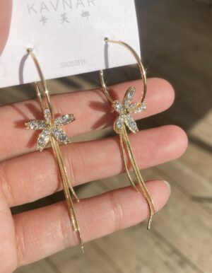 Rhinestone Flower Hoops