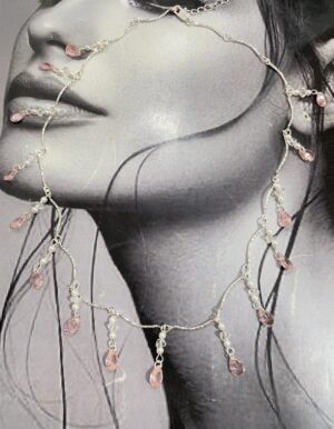 Pink Stone Drop Necklace