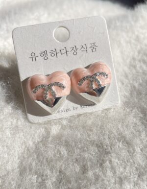 Peach Heart Earrings