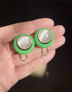 Green Round Earrings