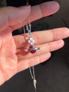 Red Saturn Necklace