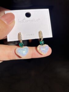 Premium Shimmer Heart Hoops