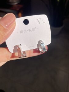 VL Silver Square Hoops