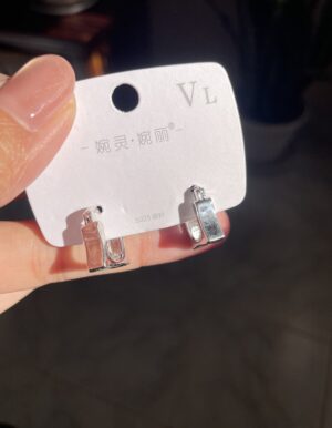 VL Silver Square Hoops