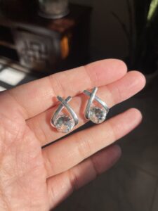VL Clear Big Stone Earrings