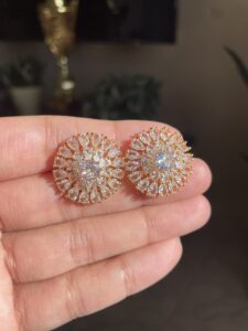Premium Full Stone Round Earrings