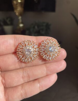 Premium Full Stone Round Earrings