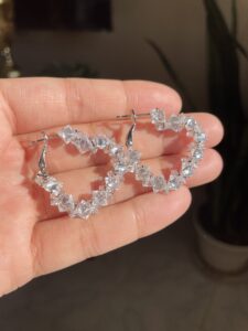 Full Stone Heart Hoops