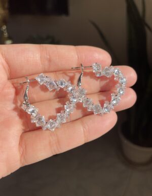Full Stone Heart Hoops