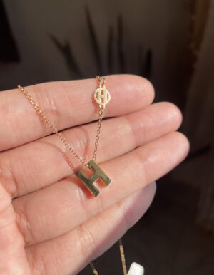 Golden Stainless Steel H Necklace