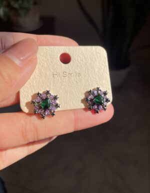 Black Base Full Stone Studs