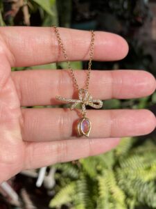 Ribbon Flower Drop Earrings