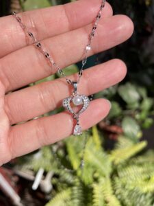 Heart Pearl Drop Necklace