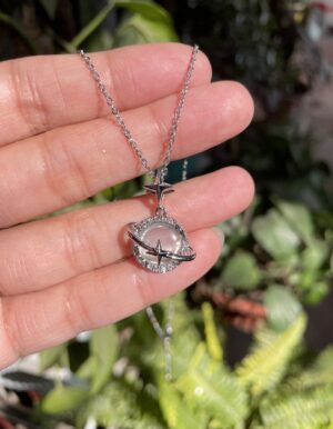 Silver Star Saturn Necklace