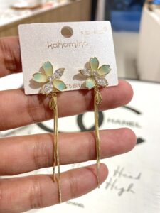 Gold Plated Ombré Flower Earrings