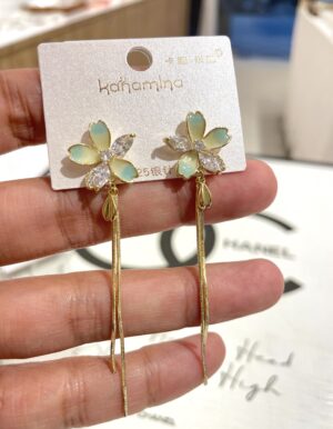 Gold Plated Ombré Flower Earrings