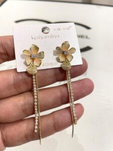 Gold Plated Ombré Flower Earrings