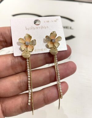 Gold Plated Ombré Flower Earrings