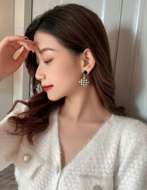 Black White Earrings