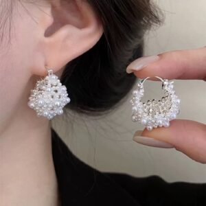Premium Pearl Hoop Earrings