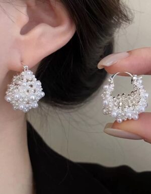 Premium Pearl Hoop Earrings