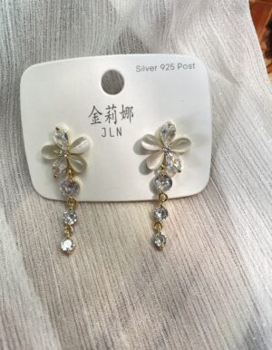 Gold Plated Opal Flower Earrings