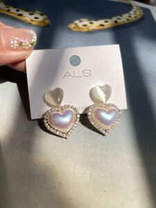 Rhinestone Heart Earrings