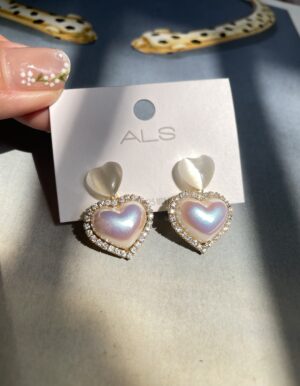Rhinestone Heart Earrings