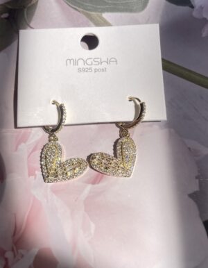 Full Stone Heart Hoops