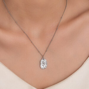 Stainless Steel Rose Flower Necklace