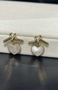 Gold Plated Seashell Heart Earrings