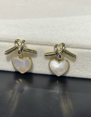 Gold Plated Seashell Heart Earrings