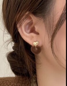 Brown Heart Earrings
