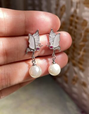 Butterfly Pearl Earrings