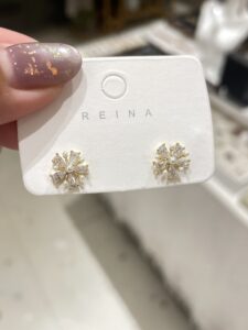 Rhinestone Pearl Flower Studs