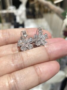 Both Side Stone Flower Earrings