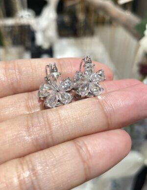 Both Side Stone Flower Earrings