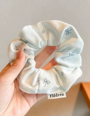 Light Blue Bow Scrunchie