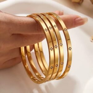 4mm Stainless Steel Clover Bracelet