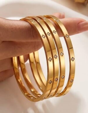 4mm Stainless Steel Clover Bracelet