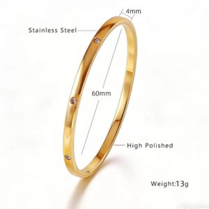 4mm Stone Stainless Steel Bracelet