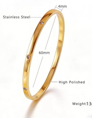 4mm Stone Stainless Steel Bracelet