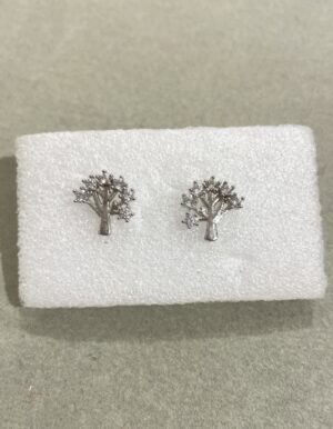 Rhinestone Tree Stud Earrings