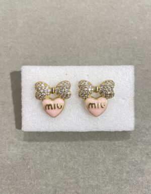 MIU Bow Heart Earrings
